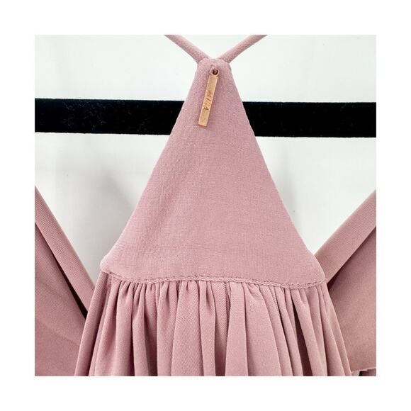 MISA Los Angeles Domino Tie Front Maxi Dress in Blush from Pink Size M NWT - Picture 8 of 13